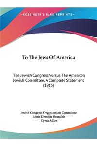 To the Jews of America