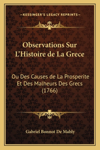 Observations Sur L'Histoire de La Grece