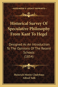 Historical Survey Of Speculative Philosophy From Kant To Hegel