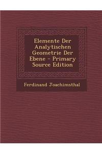 Elemente Der Analytischen Geometrie Der Ebene