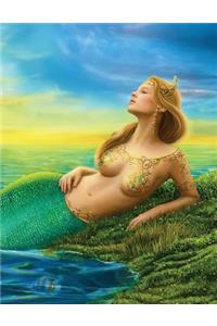 Basking Mermaid Princess Blank Sketchbook