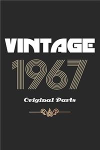 Retro Birthday - Vintage 1967 Notebook Original Parts Gift