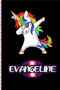 Evangeline - Dabbing Unicorn personalized named Notebook