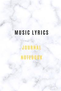 Music lyrics journal notebook Lined Paper And Staff, Manuscript Paper For Notes, Lyrics And Music. For Musicians, Music Lovers, Students, Songwriting 105 Pages 6x9