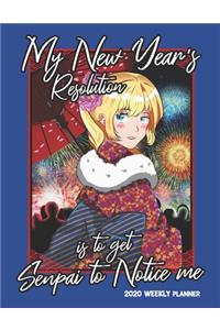 2020 Anime Weekly Planner dated with to do notes