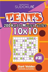 Sudoku Tents - 200 Hard to Master Puzzles 10x10 (Volume 31)