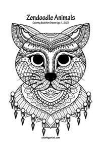 Zendoodle Animals Coloring Book for Grown-Ups 1, 2 & 3