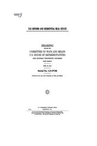 Tax reform and residential real estate