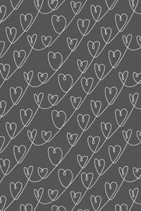 Journal Notebook White Scribbly Hearts Pattern 8