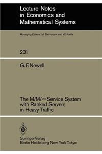 The M/M/∞Service System with Ranked Servers in Heavy Traffic
