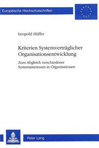 Kriterien Systemvertraeglicher Organisationsentwicklung