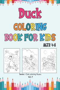 Duck Coloring Book for Kids Ages 4-8