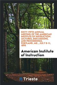 Annual Meeting of the American Institute of Instruction