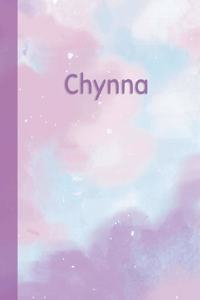 Chynna: Personalized Composition Notebook - College Ruled (Lined) Exercise Book for School Notes, Assignments, Homework, Essay Writing. Pink Blue Purple Cov