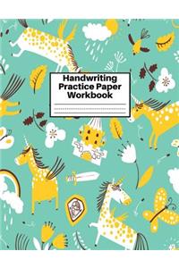 Handwriting Practice Paper Workbook