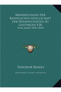 Abhandlungen Der Koniglichen Gesellschaft Der Wissenschaften Zu Gottingen V20