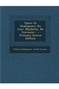 Opere Di Shakspeare