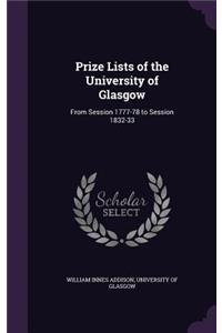 Prize Lists of the University of Glasgow