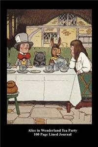 Alice in Wonderland Tea Party 100 Page Lined Journal