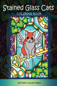 Stained Glass Cats Coloring Book