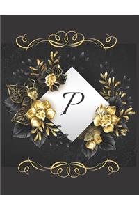 P Alphabet Notebook Journal Gift