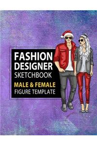 Fashion Designer Sketchbook Male & Female Figure Template