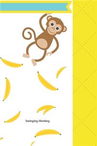 Swinging Monkey Banana Lined Blank Animal Lovers Journal Notebook Diary for Girls and Women