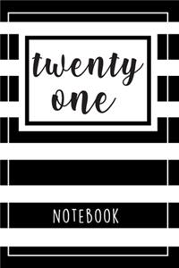 Black And White Striped Notebook