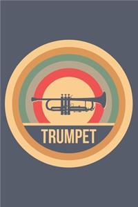 Trumpet: Retro Vintage Notebook 6 x 9 Lined Ruled Journal Gift for Trumpeters And Trumpet Players (108 Pages)