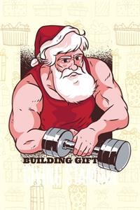 Funny Christmas Workout - Journal Journal Lined about A5 FORMAT - notepad for school and work. Christmas theme fitness, bodybuilding, dumbbells,