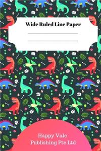 Cute Dinosaur Foot Theme Wide Ruled Line Paper