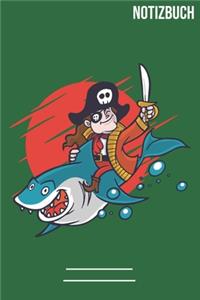Notizbuch Liniert Pirat Kind Hai