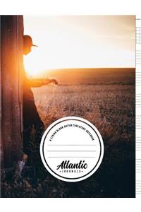 6 String Blank Guitar Tablature Notebook - Acoustic Sunset