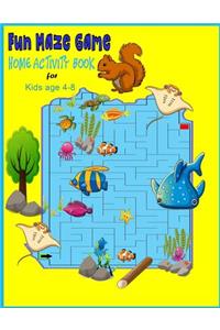 Fun Maze Game Home activity book for kids age 4-8