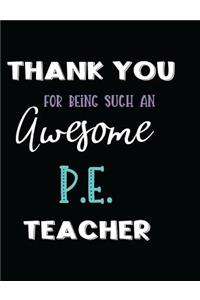 Thank You Being Such an Awesome P.E. Teacher