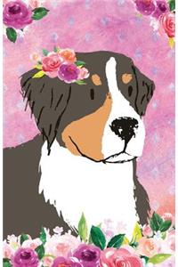 Journal Notebook For Dog Lovers Bernese Mountain Dog In Flowers