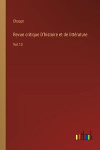 Revue critique D'histoire et de littérature