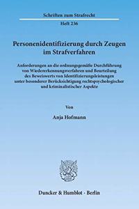 Personenidentifizierung Durch Zeugen Im Strafverfahren
