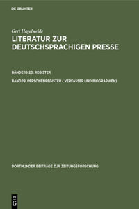 Personenregister ( Verfasser Und Biographien)