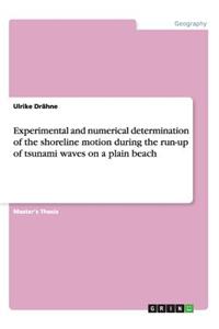 Experimental and numerical determination of the shoreline motion during the run-up of tsunami waves on a plain beach