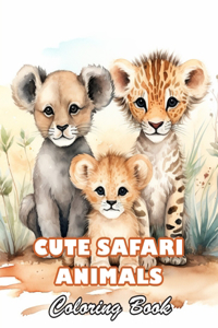 Cute Safari Animals Coloring Book