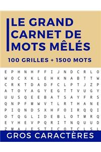 Le Grand Carnet de Mots Mêlés: Mots mêlés adulte - Mots cachés pour adultes - Mots pêle-mêle - 100 Grilles - +1500 mots - Gros caractères