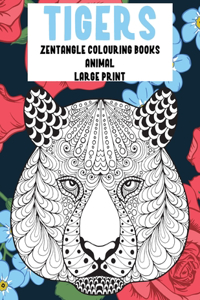 Zentangle Colouring Books - Animal - Large Print - Tigers