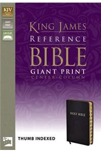 KJV, Reference Bible, Giant Print, Bonded Leather, Black, Indexed, Red Letter Edition