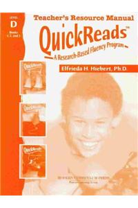Modern Curriculum Press Quickreads Level D Teacher's Resource Manual 2003c