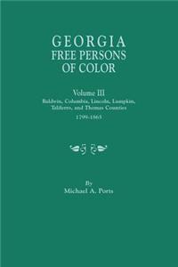 Georgia Free Persons of Color, Volume III