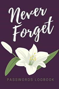 Never Forget - Password Logbook