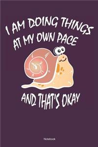 I Am Doing Things At My Own Pace And That´s Okay Notebook