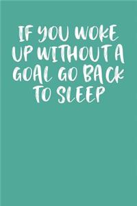 If You Woke Up Without a Goal Go Back to Sleep