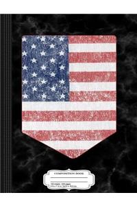 Patriotic American Flag Pocket Composition Notebook